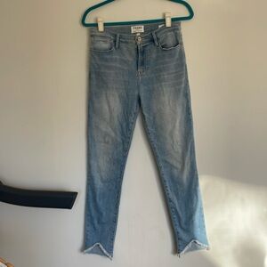 Frame Le High Skinny Jeans 29 Floyd Triangle Raw Hem